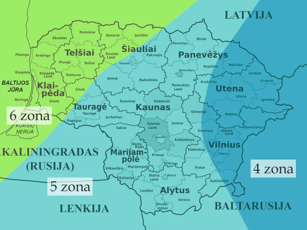 Augalų klimato zonos Lietuvoje